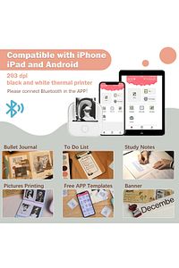 T02 Mini Taşınabilir Akıllı Cep Sticker Fotoğraf Yazıcı, Mavi, Yapay Zeka Destekli Uygulama ürün fotoğrafı