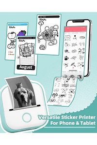 T02 Mini Taşınabilir Akıllı Cep Sticker Fotoğraf Yazıcı, Yeşil, Yapay Zeka Destekli Uygulama ürün fotoğrafı