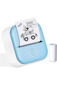 T02 Mini Taşınabilir Akıllı Cep Sticker Fotoğraf Yazıcı, Mavi, Yapay Zeka Destekli Uygulama ürün fotoğrafı