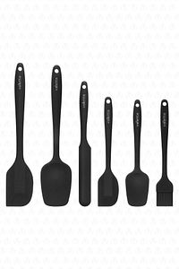 Drongo Isıya Dayanıklı Yanmaz Yapışmaz Silikon Spatula Seti 6 Parça Siyah ürün fotoğrafı