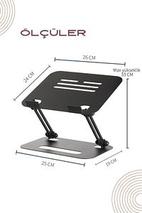 Basic 2 Tüm Modellerle Uyumlu Metal Kolay Ayarlanır Katlanabilir Ergonomik Laptop Standı Yükseltici ürün fotoğrafı