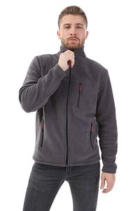 Unisex Gri Bato Yaka Tam Fermuarlı 3 Cepli Outdoor Polar Ceket ürün fotoğrafı