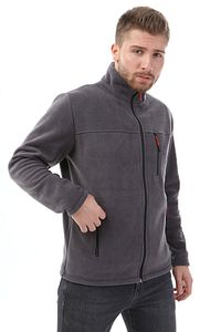 Unisex Gri Bato Yaka Tam Fermuarlı 3 Cepli Outdoor Polar Ceket ürün fotoğrafı