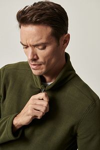 Erkek Haki Anti-pilling Tüylenme Yapmayan Standart Fit Dik Yaka Soğuk Geçirmez Polar Sweatshirt ürün fotoğrafı
