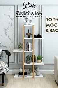 Lotus Beyaz Ahşap 5 Katlı Çiçeklik, Saksılık, Çiçek Standı, Dekoratif Raf / Çok Amaçlı Kullanım ürün fotoğrafı