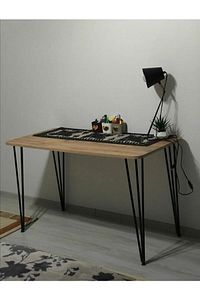 Retro 60×120 Metal Ayaklı Masa Mutfak Masası Çalışma Masası Bilgisayar Masası 120 cm 75 cm Kahveren ürün fotoğrafı