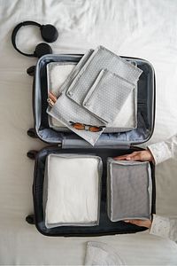 6'lı Valiz Düzenleyici Bavul Içi Organizer Set Seyahat Hurcu Gri Puantiyeli ürün fotoğrafı