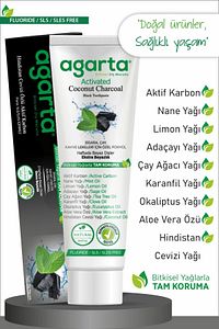 Doğal Hindistan Cevizi Özlü Aktif Karbonlu Florürsüz Diş Macunu 100 ml ürün fotoğrafı