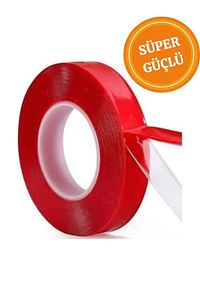 Çift Taraflı Silikonlu Şeffaf Bant 10mm X 2m Su Geçirmez Süper Güçlü Montaj Band Akrilik Çiftbant ürün fotoğrafı