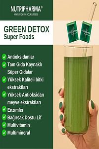 Green Detox Super Foods, Clean Green Blend Powder, Antioksidanlar Yeşil Sebzeler Içecek Tozu-30 Saşe ürün fotoğrafı