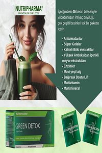 Green Detox Super Foods, Clean Green Blend Powder, Antioksidanlar Yeşil Sebzeler Içecek Tozu-30 Saşe ürün fotoğrafı