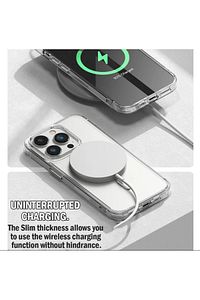 İphone 15 Pro Max Uyumlu Kılıf Magsafe Wireless Kablosuz Şarj Destekli Sert Şeffaf Darbe Emici Kapak ürün fotoğrafı