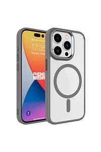 İphone 15 Pro Max Uyumlu Kılıf Kamera Çıkıntılı Magsafe Destekli Kenarı Renkli Hassas Butonlu Kapak ürün fotoğrafı