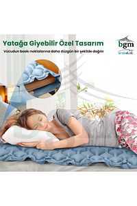 Havalı Yatak Baklava Tipi Havalı Hasta Yatağı Şişme Yatak Mavi Renk ürün fotoğrafı