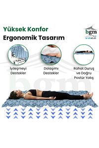 Havalı Yatak Baklava Tipi Havalı Hasta Yatağı Şişme Yatak Mavi Renk ürün fotoğrafı