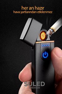 Şarjlı Çakmak USB Şarjlı Pro Serisi Kamp Çakmağı Rüzgardan Etkilenmez ürün fotoğrafı