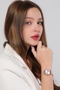 Minimal Kare Rose Gümüş Kadın Kol Saati ürün fotoğrafı