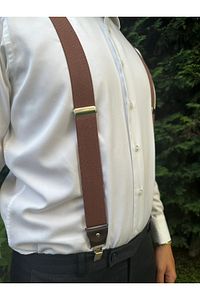 Sütlü Kahve Salopet Pantalon Askısı ürün fotoğrafı