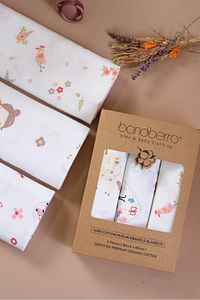 Çok Amaçlı Müslin Örtü & Battaniye 3'lü Set %100 Pamuk Oeko-teks Sertifikalı 80x80 Cm / Çk1 ürün fotoğrafı