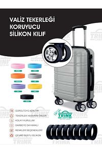 Silikon Bavul Valiz Tekerlek Koruyucu 8 Adet ( Siyah ) ürün fotoğrafı
