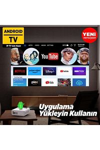 Sunspark 500w Android Tv 1080p Destekli Projeksiyon Cihazı 5g Wi-fi 5.1 Bluetooth 240 Inç Yansıtma ürün fotoğrafı