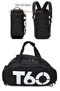 T60 Gym Fitness Spor Omuz Askılı Spor Çantası Unisex Spor ve Seyehat Çantası T-60SIYAH-BYZ ürün fotoğrafı