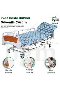 Havalı Yatak Baklava Tipi Havalı Hasta Yatağı Şişme Yatak Mavi Renk ürün fotoğrafı