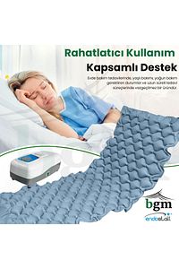 Havalı Yatak Baklava Tipi Havalı Hasta Yatağı Şişme Yatak Mavi Renk ürün fotoğrafı