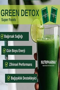 Green Detox Super Foods, Clean Green Blend Powder, Antioksidanlar Yeşil Sebzeler Içecek Tozu-30 Saşe ürün fotoğrafı