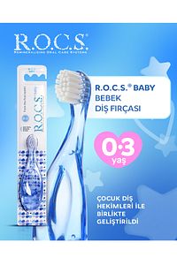 Rocs Baby 0-3 Yaş Bebek Diş Fırçası - Mavi ürün fotoğrafı
