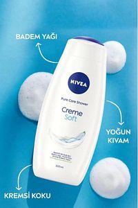 Creme Soft Kremsi Dokunuş Banyo ve Duş Jeli 500ml, Temizlerken Bakım Yapar, Badem Yağı, Nemlendirici ürün fotoğrafı