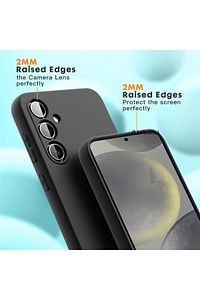 Samsung Galaxy S24 Fe Kılıf Kamera Korumalı Yumuşak Mat Silikon + 9H Ekran Koruyucu Cam Set 2in1 ürün fotoğrafı