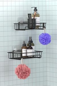 Banyo Düzenleyici Şampuanlık Banyo Duş Rafı 2 Adet Banyo Rafı Mat Siyah St242h ürün fotoğrafı