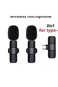 2 In 1 Iphone Ve Type C Uyumlu Ikili Kablosuz Yaka Mikrofonu K9 Lightnıng Youtube Facebook Tiktok ürün fotoğrafı