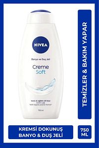 Creme Soft Kremsi Dokunuş Duş Jeli 750ml, Badem Yağı, Nemlendirici, Ekonomik Boy, E Vitamini ürün fotoğrafı
