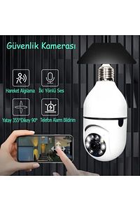 Ampul Kamera Harekete Duyarlı Gece Görüşlü Kablosuz Bebek Izleme Kamerası Güvenlik Akıllı Wifi Ampül ürün fotoğrafı
