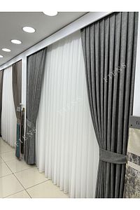 Simli Bambu Şantuklu Ağır Gramajlı 1/3 Kat Sık Pileli Her Odaya Uygun Tül Perde Ütü Istemez ürün fotoğrafı