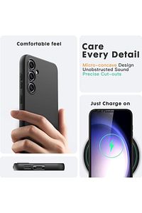 Samsung Galaxy S24 Fe Kılıf Kamera Korumalı Yumuşak Mat Silikon + 9H Ekran Koruyucu Cam Set 2in1 ürün fotoğrafı