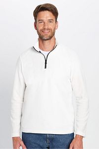 Unisex Standart Fit Anti-pilling Tüylenme Yapmayan Soğuk Geçirmez Ekru Dik Yaka Polar Sweatshirt ürün fotoğrafı
