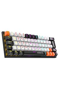 Parley Beyaz/siyah Rainbow Aydınlatmalı Türkçe Q Red Switch Mekanik Kablolu Gaming Oyuncu Klavyesi ürün fotoğrafı