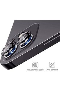 For Apple Iphone 11/12/12 Mini Alüminyum Alaşım Tempered Glass Kamera Lens Koruyucu(2'Lİ SET) Siyah ürün fotoğrafı
