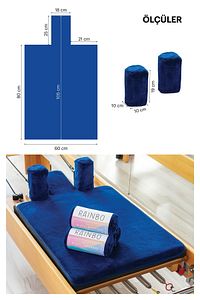 Antibakteriyel Lacivert Pilates Reformer Havlusu Omuzluk Kılıfı, Kaydırmaz Reformer Towel ürün fotoğrafı