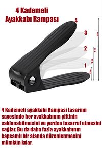 Org -201 10 lu Ayakkabı Rampası Ayakkabı Düzenleyici Dolap İçi Organizer- Siyah ürün fotoğrafı