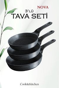 Linka Home 3’lü Tava Seti 20 24 28 Cm Granit Döküm ürün fotoğrafı