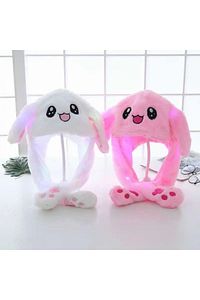 Yeni Sezon Çocuk ve Yetişkin için Sevimli Hareketli Tavşan Kulaklık 3 Mod Led Işıklı Peluş Bere ürün fotoğrafı