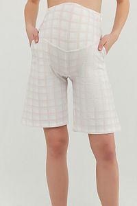 Çok Renkli Mama Gingham Uzun Şort ürün fotoğrafı