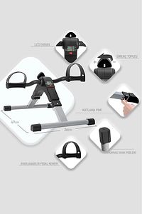 W003 Katlanabilir Dijital Göstergeli Direnç Ayarlı El Ayak Egzersiz Kondisyon Bisikleti Pedal ürün fotoğrafı