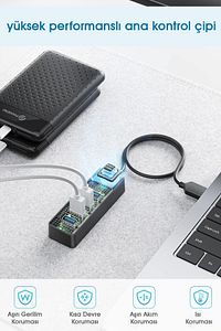 Usb 3.0 Dönüştürücü Laptop Desktop PC Notebook Uyumlu Usb Çoğaltıcı Çoklayıcı Hub Adaptör ürün fotoğrafı
