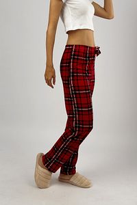 Kırmızı Siyah Beyaz Kadın Yumuşak Dokulu Pijama Altı Eşofman Pamuklu ürün fotoğrafı