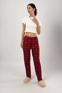 Kırmızı Siyah Beyaz Kadın Yumuşak Dokulu Pijama Altı Eşofman Pamuklu ürün fotoğrafı